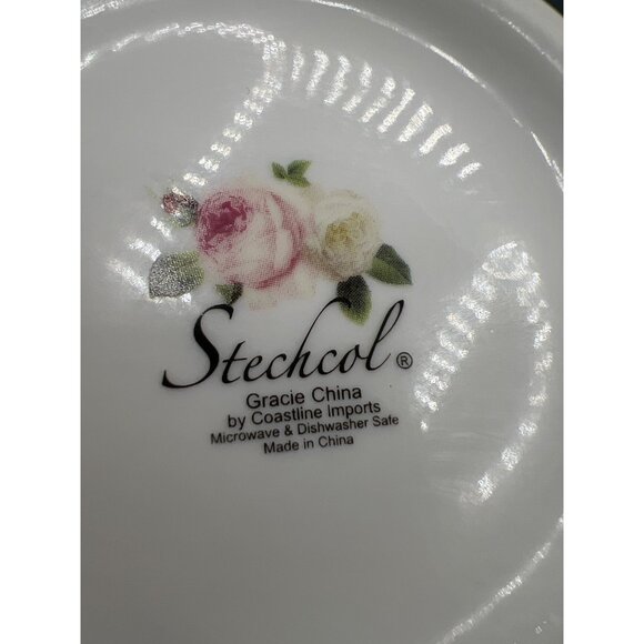 Gracie China Stechcol 4-Cup Teapot In Pink & White With Rose & Travel Design - Picture 12 of 13